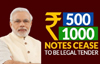Modi abolishes Rs 500 and Rs 1,000 notes from November 8 midnight
